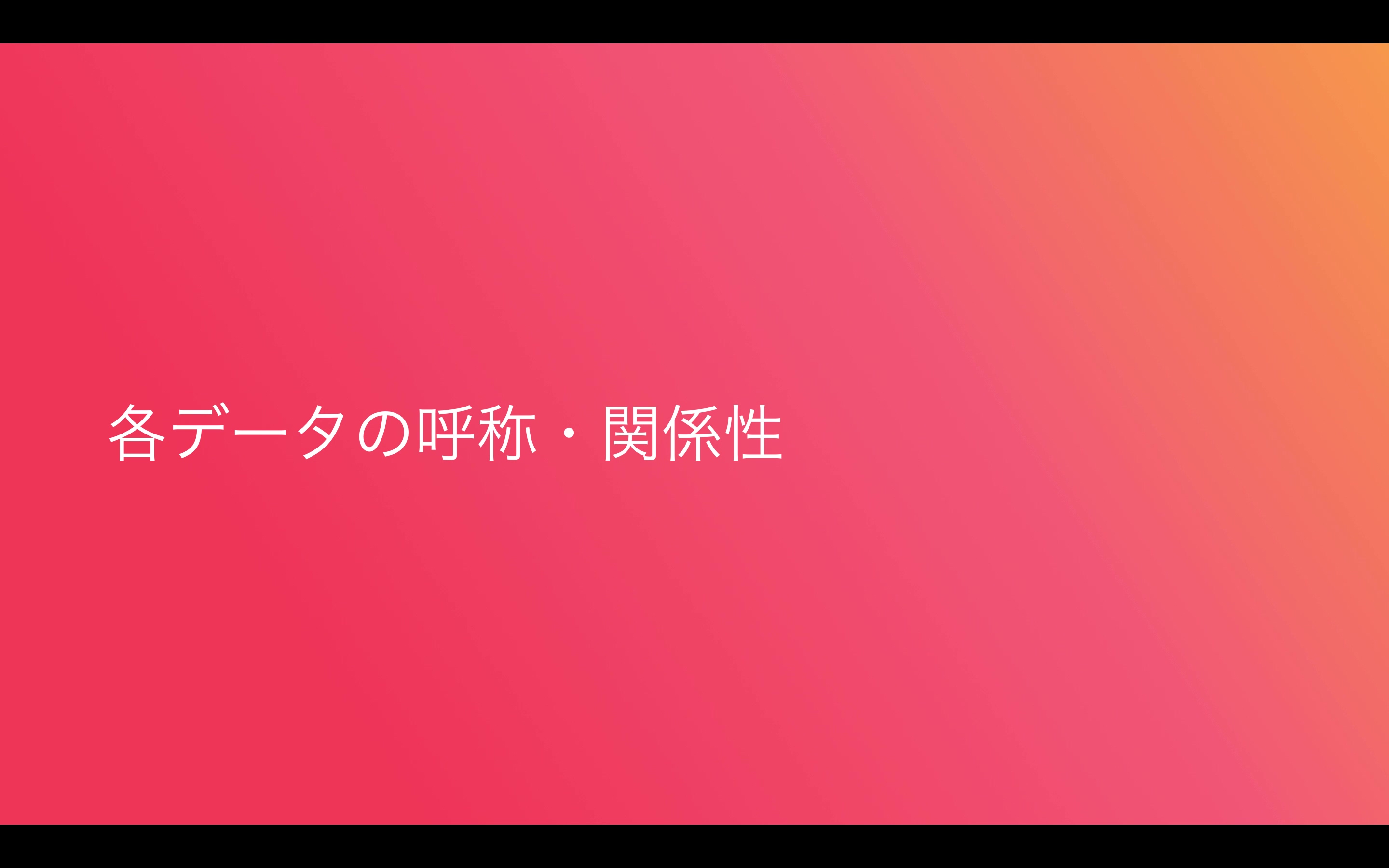 各データの呼称・関係性